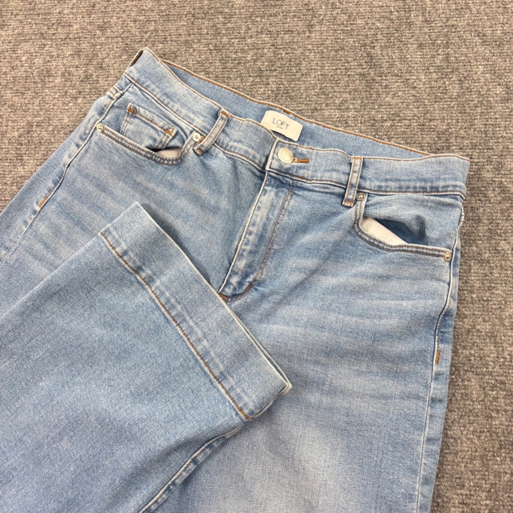 Loft Outlet High‎ Rise Wide Leg Jeans 10 Light Blue Denim Women's